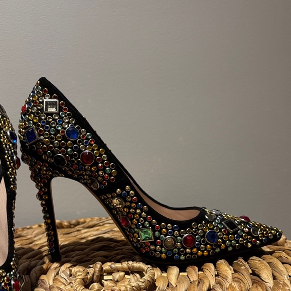 Miu Miu Black Heels with Multicolor Embellishments - Picture 4 of 12